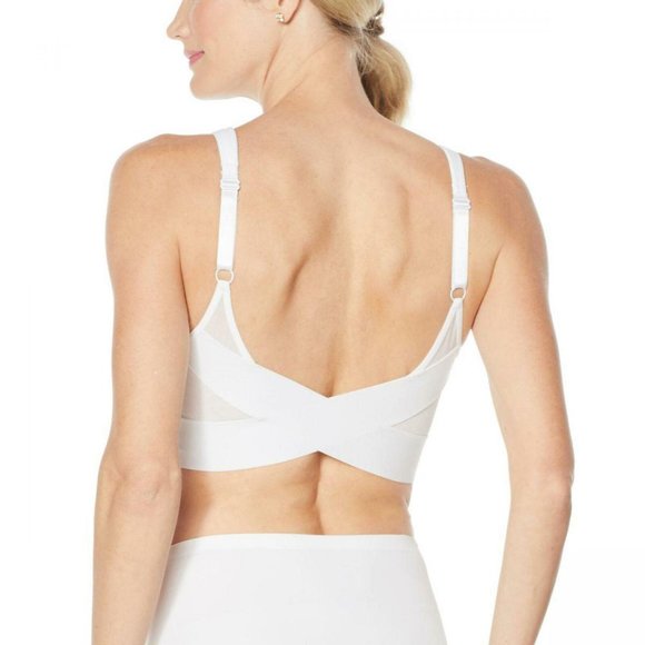 2 Pack Mesh Back Molded Cup Bras White Nude 1X - Picture 4 of 5